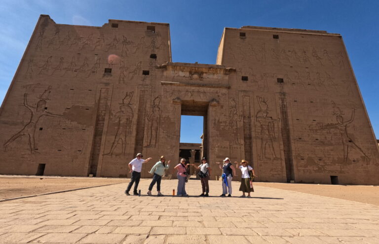 a photo showing the Edfu Temple in Luxor before going to Aswan