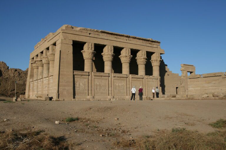 a photo showing the Dendera Temple of Hathor