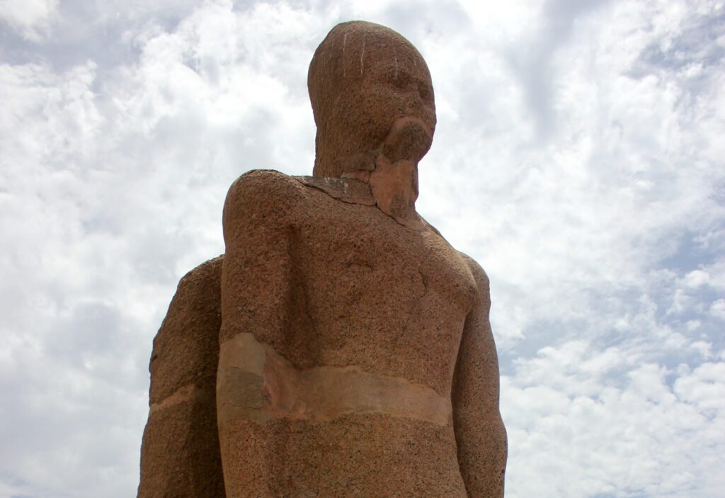a statue in Tanis, Egypt