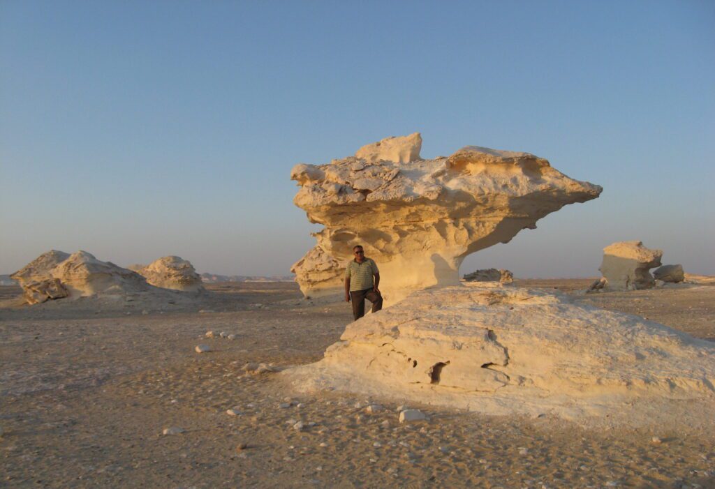 Western desert white rocks and sand