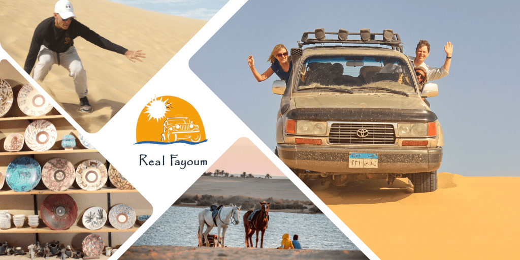 a collective photo of the activities one could do with Real Fayoum
